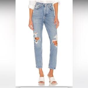 AGOLDE Fen High Rise Relaxed Taper Jeans in Wander Size 25 Light Wash